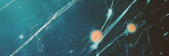 Aufkleber - Detailed texture of heavily scratched film with dust particles and grain pattern