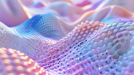 Poster - a close up of a colorful pattern of dots and bubbles