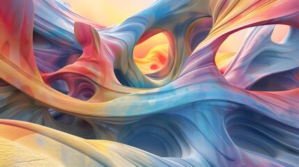 Fototapete - a painting of a colorful abstract painting of a swirl