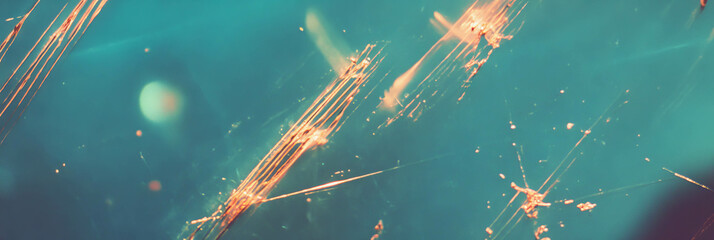 Poster - Exploring the aesthetic of heavily scratched film with deep shadows and uneven grain