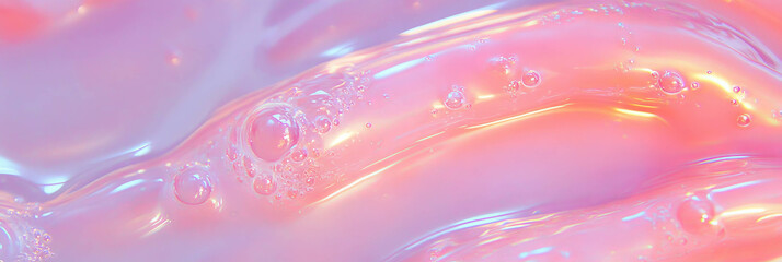 Poster - Highly transparent gel texture with air bubbles creating an elegant and glossy aesthetic