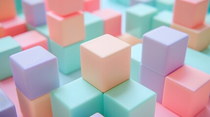 Poster - a close up of a bunch of colorful blocks that are arranged in a pattern