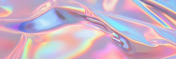 Aufkleber - Textured holographic foil with abstract patterns reflecting vibrant prismatic colors