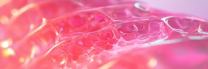Poster - Intricate details of a hot fluorescent pink gel showcasing vibrant texture and glow effects