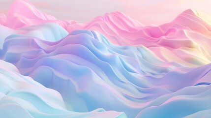 Fototapete - a very colorful abstract painting of mountains and waves
