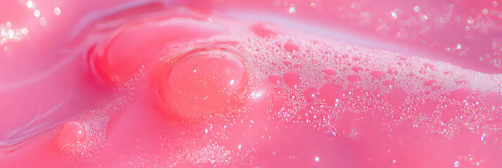 Poster - Hot pink liquid gel with vibrant color and thick texture creates a captivating visual experience