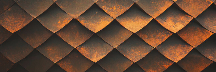 Poster - Interlocking diamond pattern texture in warm brown tones with a rough finish