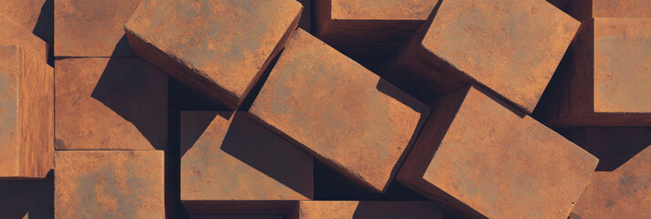 Poster - Warm textured interlocking rectangles create a natural look for design applications