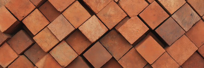 Poster - Interlocking rectangular pattern of warm brown textures showing rustic natural surfaces