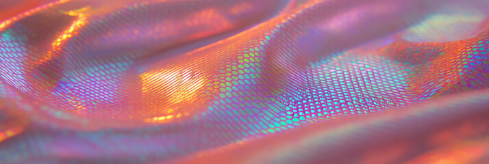 Aufkleber - Iridescent fabric showcasing shimmering geometric patterns with textured surface