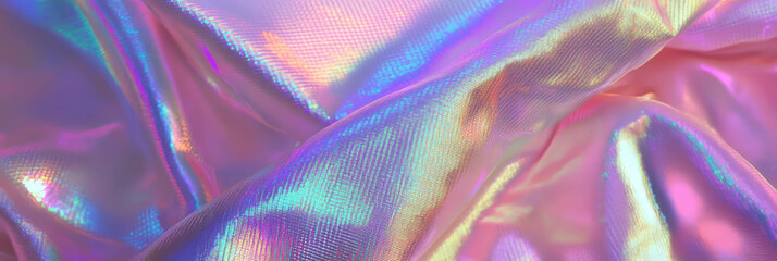 Aufkleber - Iridescent fabric showcasing shimmering geometric patterns and textured surface details