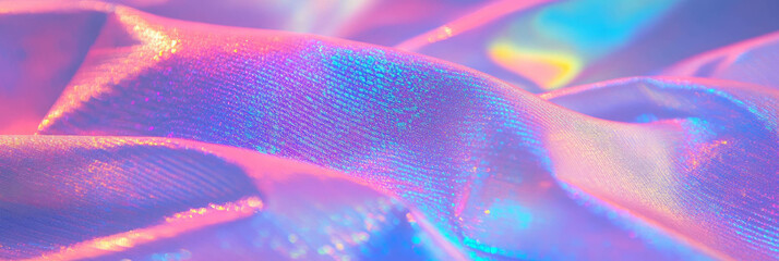 Aufkleber - Iridescent fabric showcasing shimmering geometric patterns with a textured surface