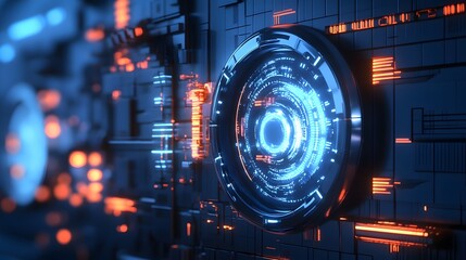 Leinwandbilder - a futuristic looking computer screen with glowing lights