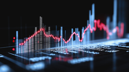 Poster - fluctuating markets: a captivating visual metaphor for the unpredictable nature of financial markets
