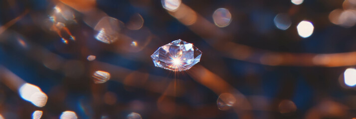 Fototapete - Elegant bokeh texture featuring a halo effect with soft diffused sparkle in a serene setting