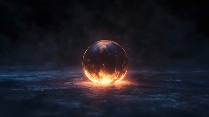 Poster - a glowing orb with a flame in the middle of it
