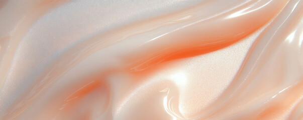 Poster - Elegant light beige gel with smooth flow and subtle refraction in a clean aesthetic