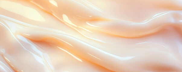 Poster - Elegant light beige gel texture with smooth flow and subtle refraction
