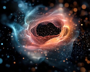 Wall Mural - a mesmerizing cosmic nebula swirls with vibrant colors, showcasing a blend of stars and ethereal lig