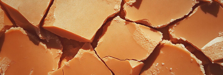Poster - Detailed texture of light brown cone wafer showcasing irregular, crumbly surface patterns