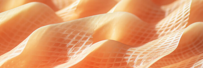 Poster - Light brown wafer texture with intricate grid patterns showcasing culinary design