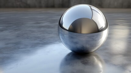 Fototapete - D render of a metallic sphere with reflections ccbdd    ffbb