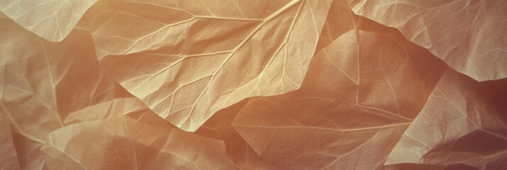 Poster - Light brown paper texture featuring a subtle leaf pattern with fine details in design