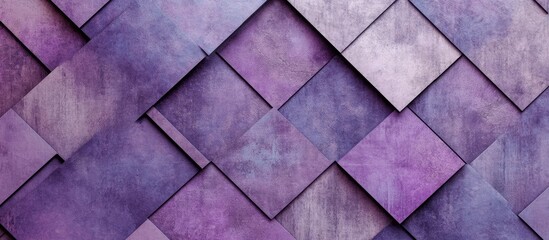 Leinwandbilder - Geometric abstract purple tile wallpaper with textured layers arranged in varying shades of purple, creating a captivating aesthetic backdrop.