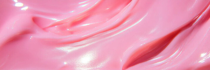 Poster - Delicate texture of light creamy pink gel with smooth sheen perfect for beauty applications