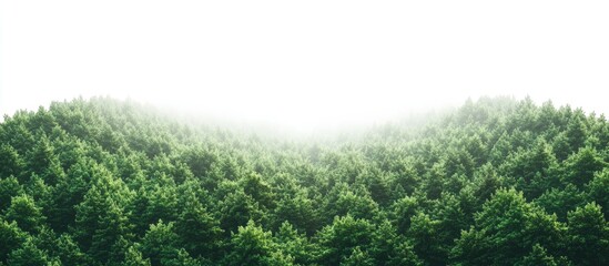 Aufkleber - Serene green forest texture blending into bright white background creating an abstract, calming atmosphere suitable for banners and advertising.