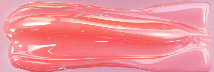 Aufkleber - Light glossy pink gel with smooth texture and reflective sheen on a soft background