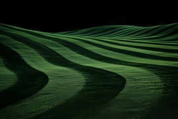 Poster - Light green fairway texture with distinct mowing lines on dark background
