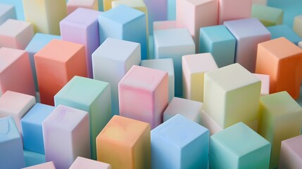 Poster - a bunch of different colored blocks of soap sitting on top of each other