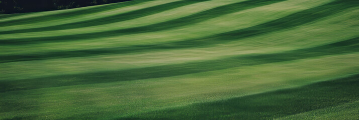 Poster - light green fairway showcasing subtle mowing patterns in a top view perspective