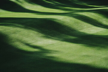 Aufkleber - Subtle undulations of a light green fairway with smooth rolling texture against a dark backdrop