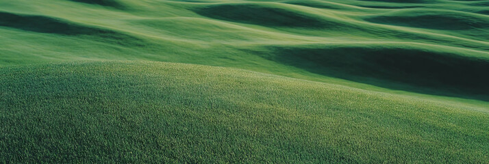 Poster - Beautiful light green fairway with gentle undulations and smooth texture for golf enthusiasts