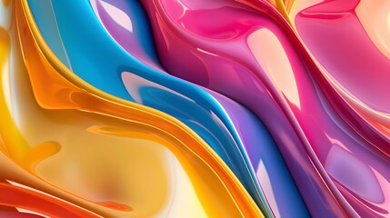 Fototapete - a close up of a colorful liquid flowing on a surface