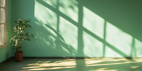 Poster - Light green wall texture with subtle grunge patterns enhanced by soft natural lighting