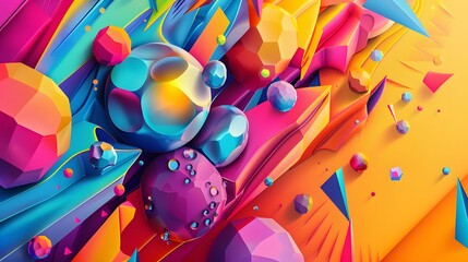 Fototapete - a colorful abstract painting with many different shapes and colors
