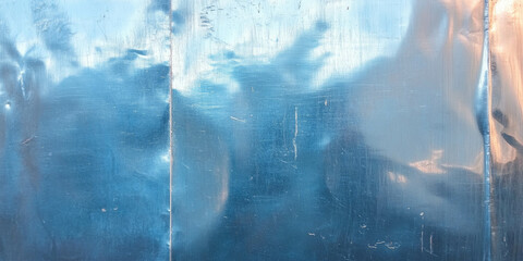 Aufkleber - Light metallic tarnished silver wall with a unique grainy texture and bright grunge effect
