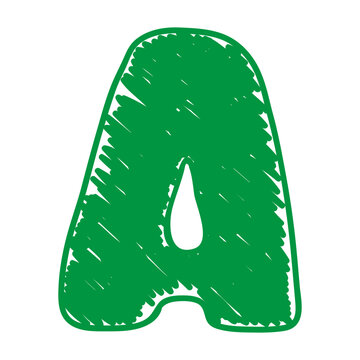 The letter A of the English alphabet. A children's alphabet with hand-drawn letters. The ABC. For educational banners, kindergartens, and book covers