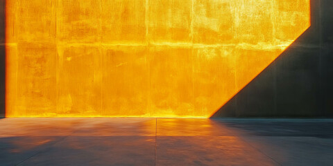 Poster - Light oxidized gold wall texture with grunge concrete features in bright daylight