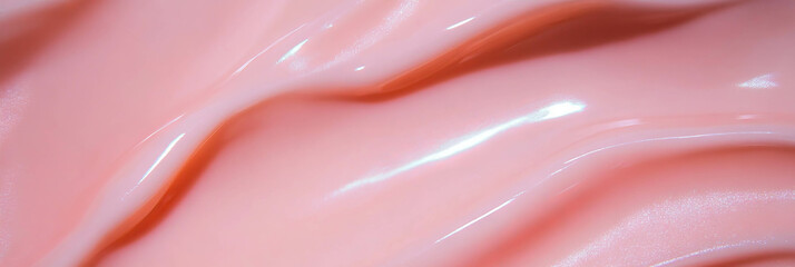 Poster - Light pink gel texture with smooth surface and subtle sheen displayed on a flat surface