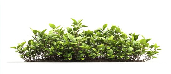 Aufkleber - Lush green shrub with vibrant foliage positioned centrally against a white background, ideal for tropical jungle themes and designs.