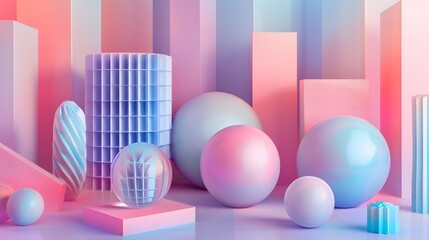 Fototapete - a bunch of different colored objects are sitting on a table