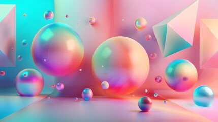 Fototapete - a colorful abstract background with a bunch of shiny balls