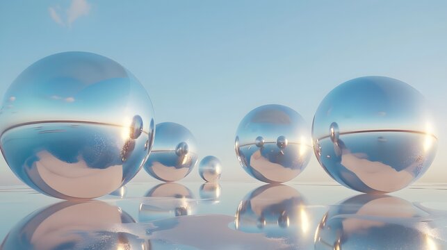 a group of shiny balls are sitting on top of a table