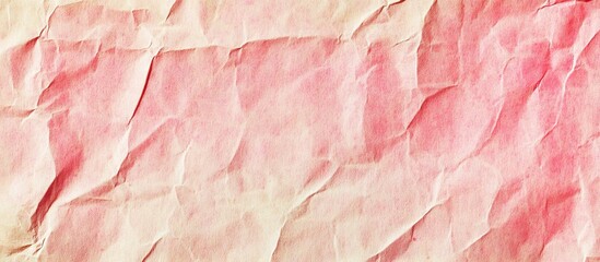 Aufkleber - Wrinkled Japanese paper texture with soft pink and cream hues, featuring a diagonal pattern and background, perfect for artistic backgrounds.