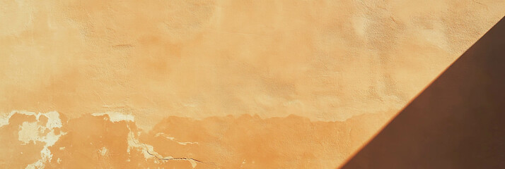 Poster - Texture study of light tan raw umber wall highlighting concrete details and subtle grunge elements