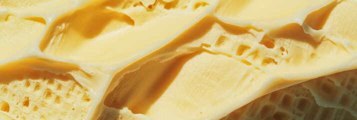 Poster - Light yellow cone wafer with fine textured triangles showcasing subtle surface details